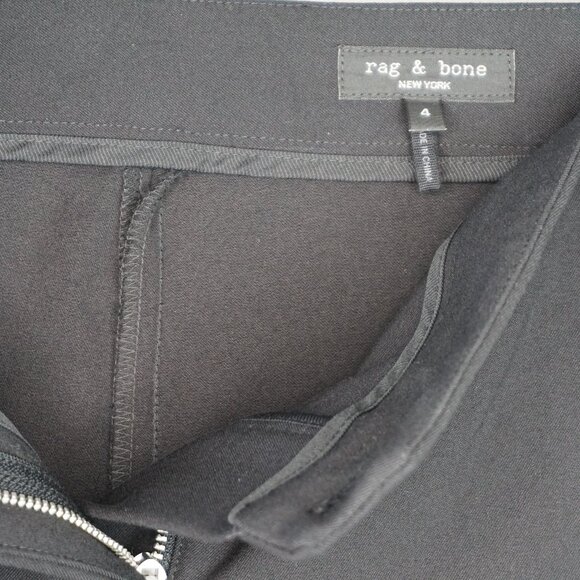 New Rag & Bone Rebecca Zip Vent Slim Fit Mid Rise Pants in Black size 4 - Picture 14 of 16